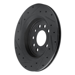 Saab 9-3 Brake Rotor (1) - Rear Right - R1 Concepts - Drilled & Slotted - Black - `08-`11